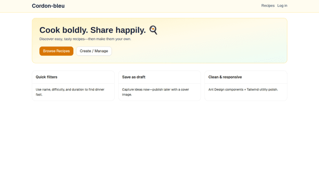 Cordon Bleu website image