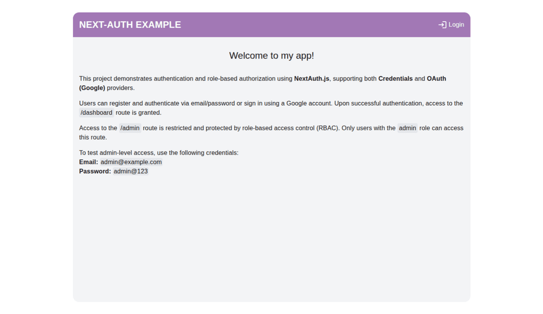 NextAuth Demo website image