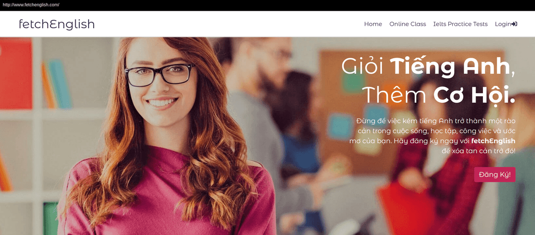 Fetch English website image